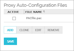 Proxy Auto-Configuration Files page