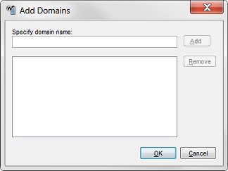 Screen shot of the Add Domains dialog box