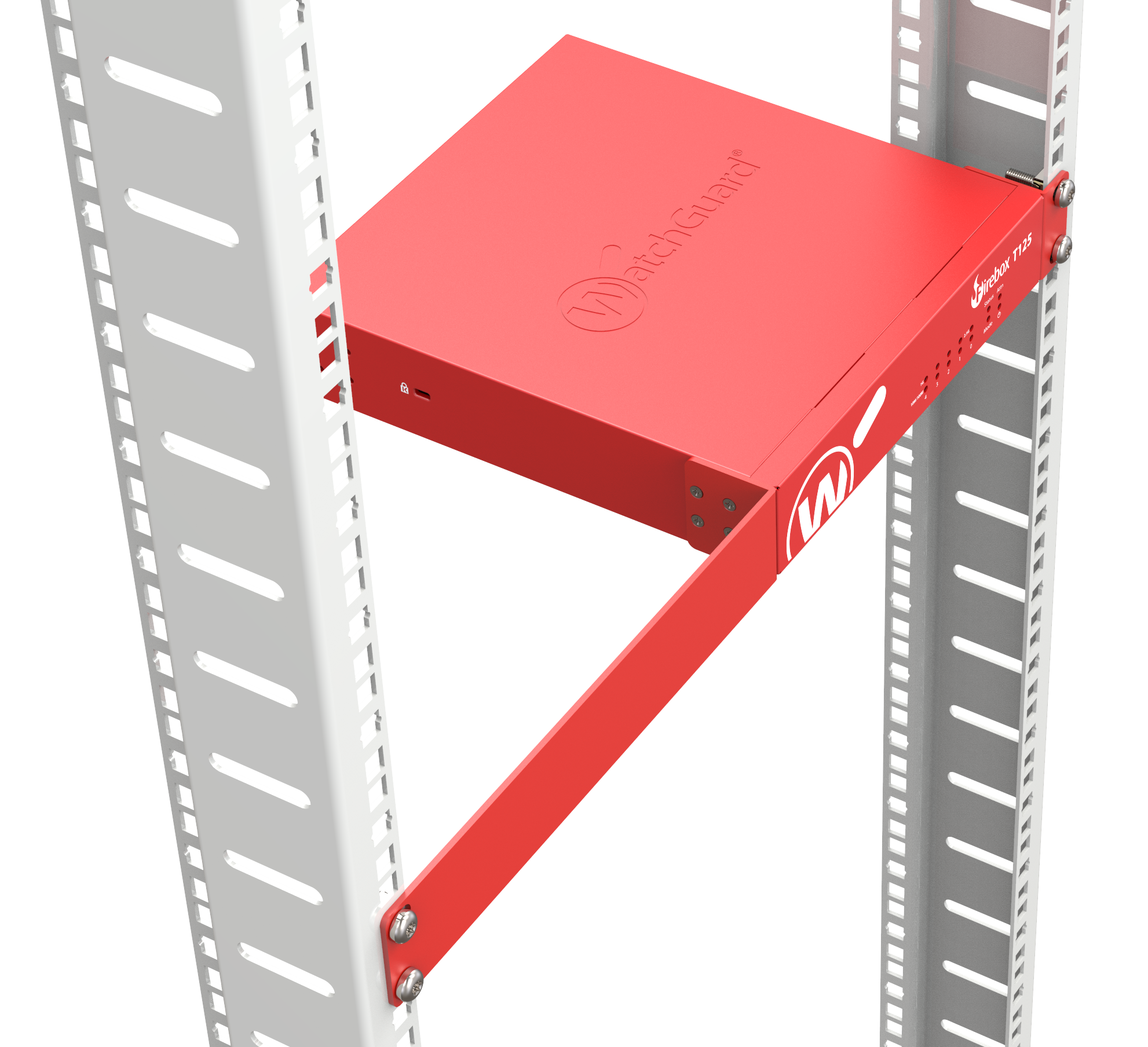 Diagram of Firebox rack ear bracket installation - Step 3