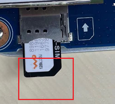 Image of the SIM card orientation when installed in the LTE module