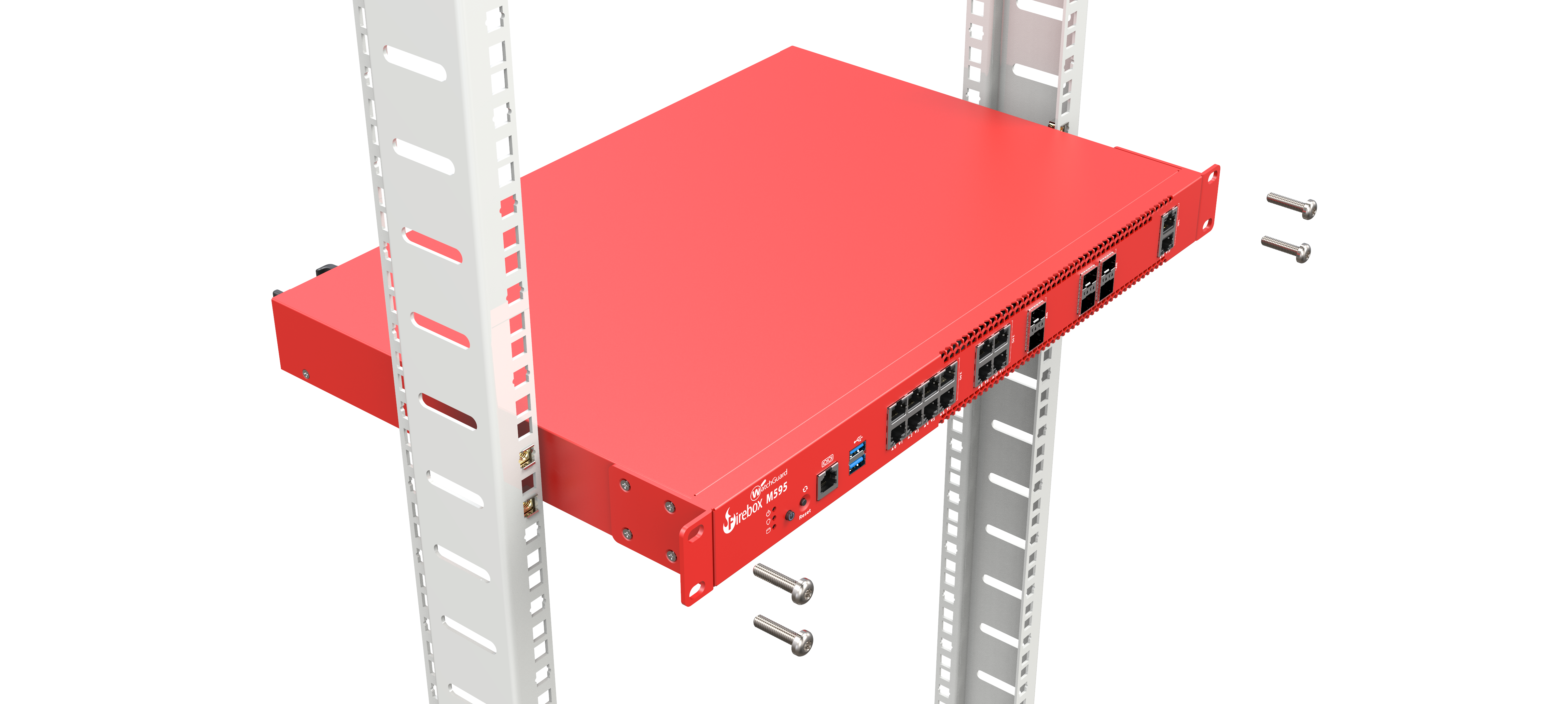 Diagram of Firebox rack ear bracket installation - Step 2