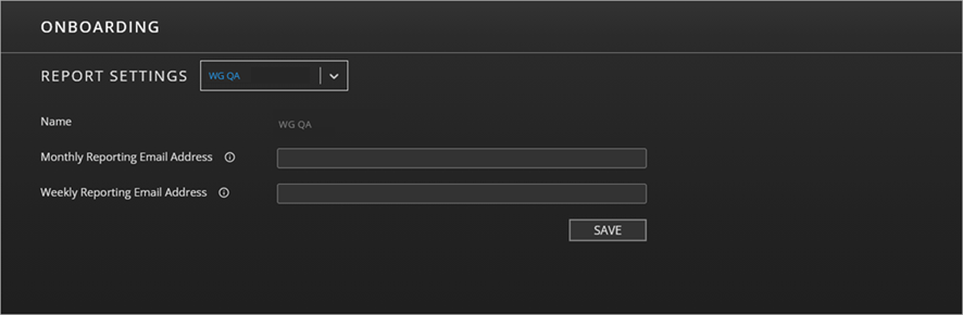 Screen shot of MDR portal Report Settings page