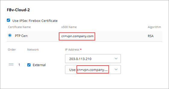 Screen shot of certificate selection.