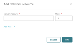 Screen shot of the Add Network Resource dialog box