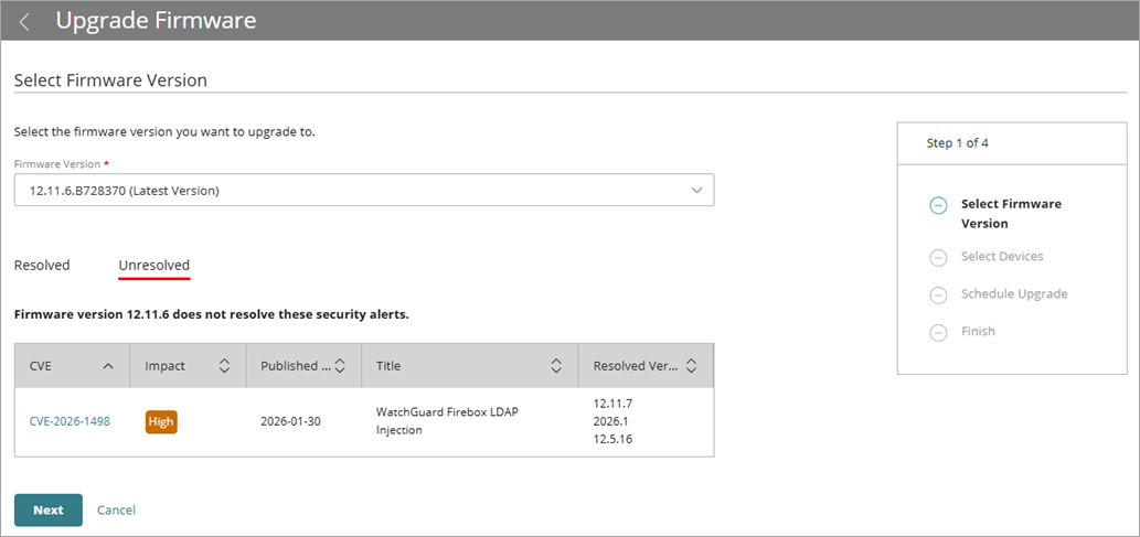 Screenshot of the Unresolved page.