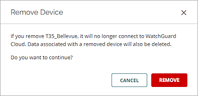 Screen shot of the Remove Device confirmation dialog box