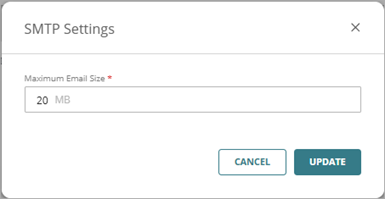 Screenshot of the SMTP Settings dialog box