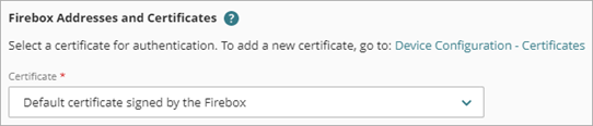 Screen shot of the Certificates setting