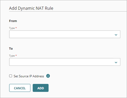 Screen shot of the Add Dynamic NAT Rule page