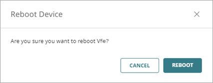 Screen shot of Reboot Device confirmation dialog box