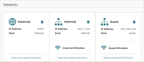 Screen shot of the Networks page for a Firebox with a Guest wireless network