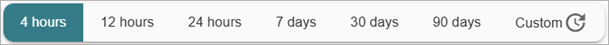 Screenshot of the date and time picker on the Search Raw Logs page