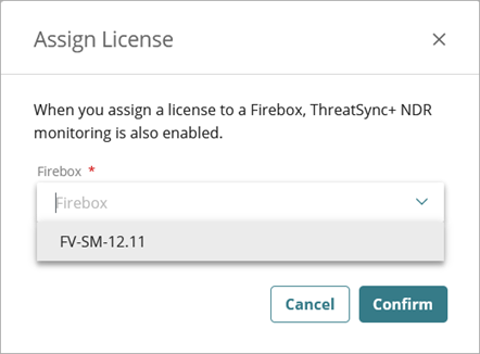 Screenshot of the Assign License dialog box