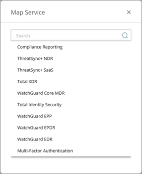 Screen shot of the PSA Integration Map Service dialog box