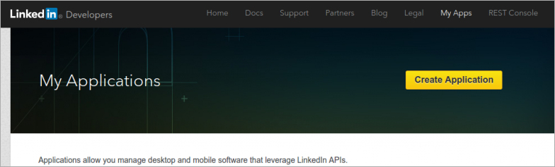 LinkedIn developer page