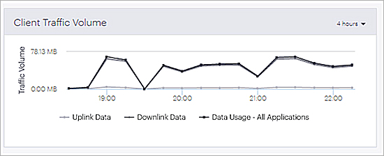 Screen shot of the client traffic volume graph