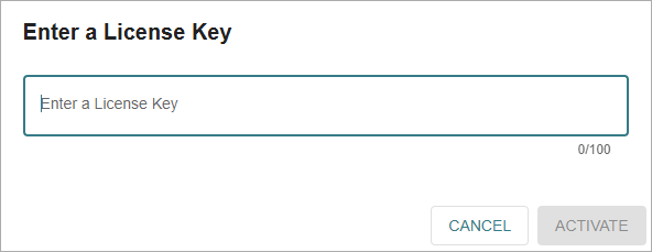 Screen shot of Enter a License Key dialog box from Manage Products page