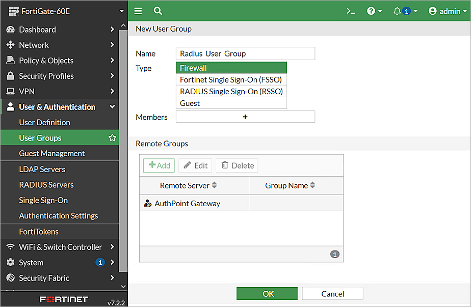 Screen shot of Fortinet New User Group page