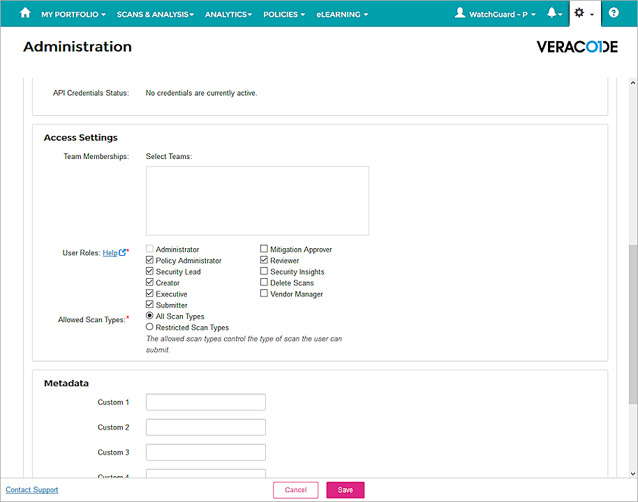Veracode Integration with AuthPoint