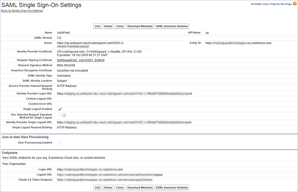 copy entity ID and login url from salesforce