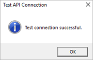Screenshot of Test Connection Successful dialog box