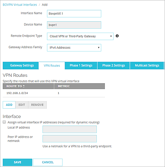 Google Cloud BOVPN Virtual Interface Integration Guide