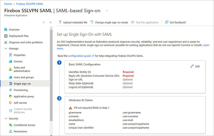 Microsoft Entra ID SAML Authentication with Firebox Mobile VPN with SSL ...