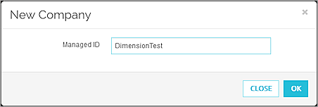 Screen shot of New Company dialog box