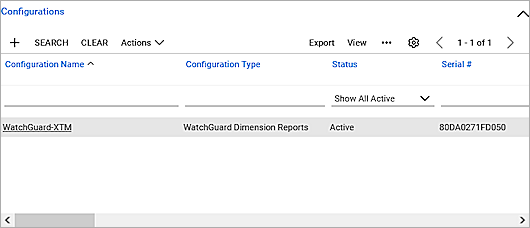 the screenshot of the Configuration WatchGuard-XTM page