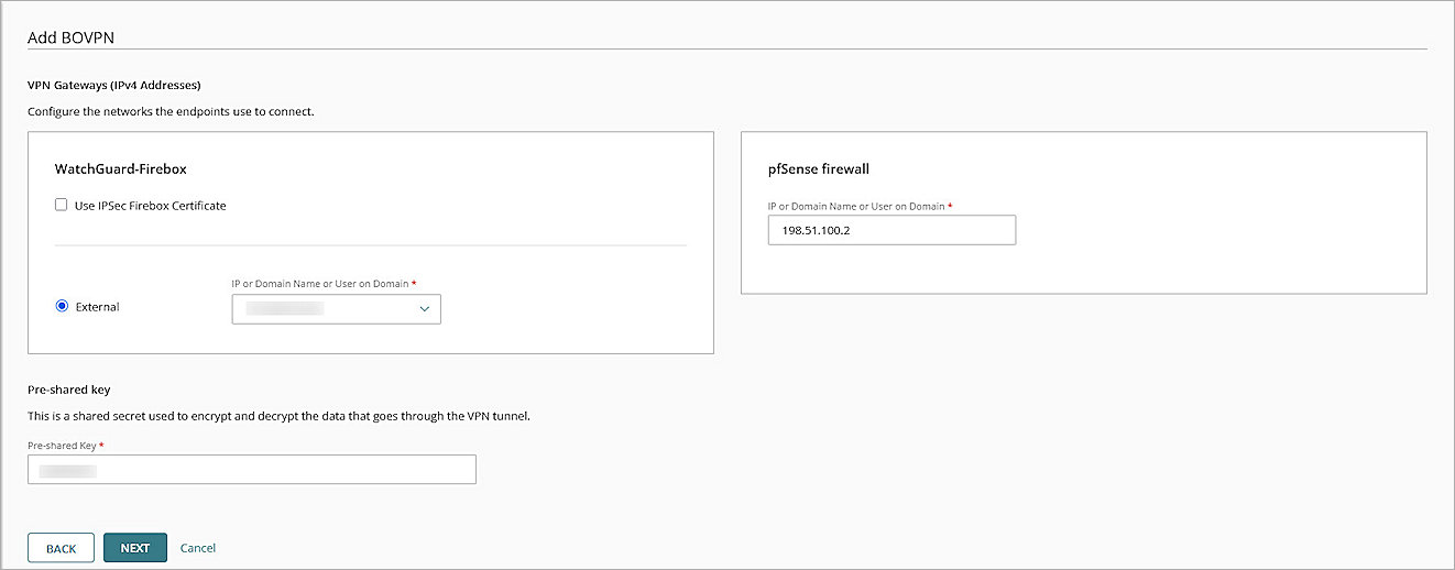 Screenshot of WGC, WGC VPN Gateway