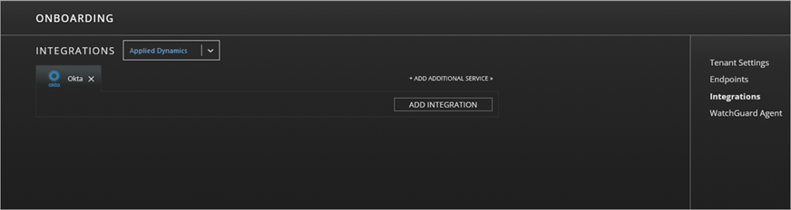 Screen shot of MDR portal Okta Integrations page