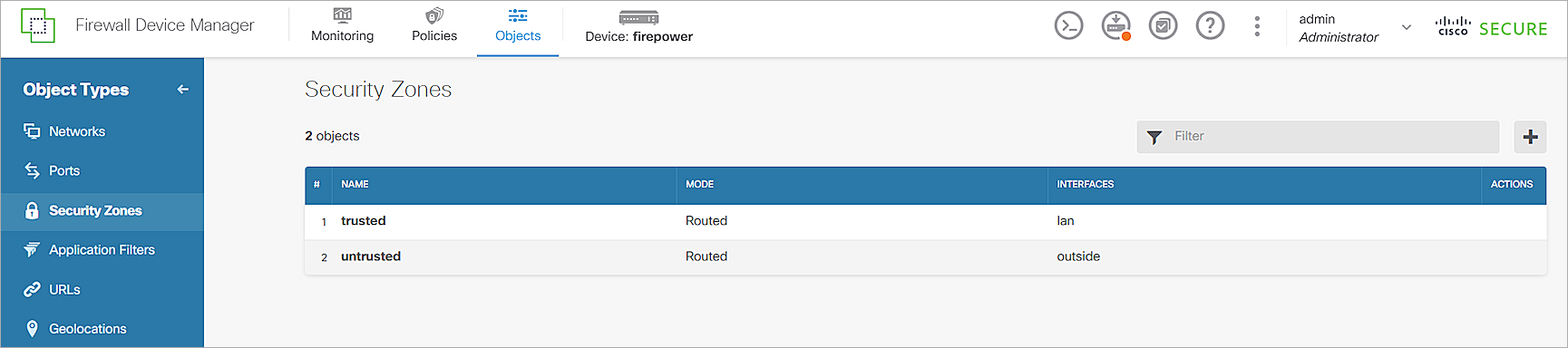 Screenshot of Cisco Firepower, Basic Settings 4