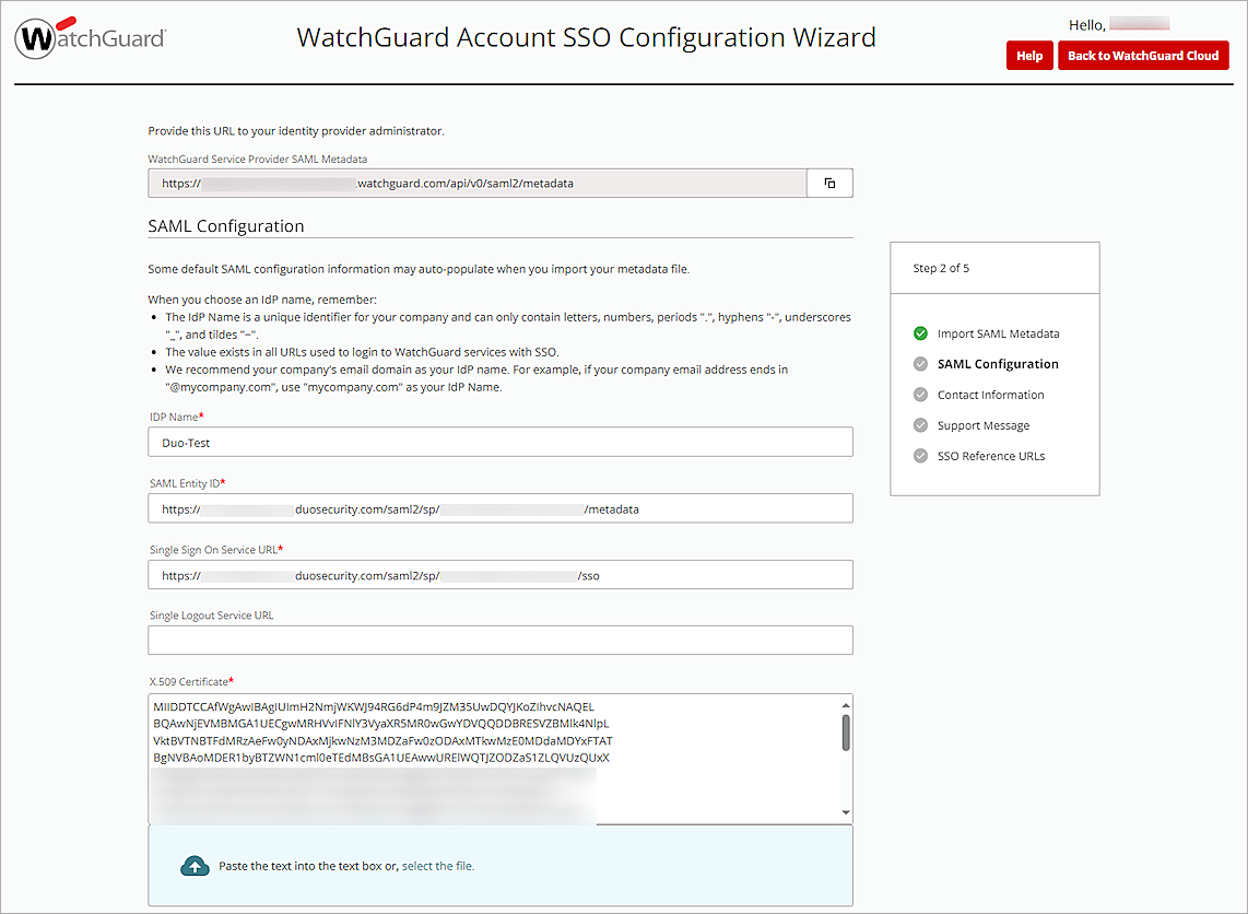 Screenshot of WGID, SMAL Configoration