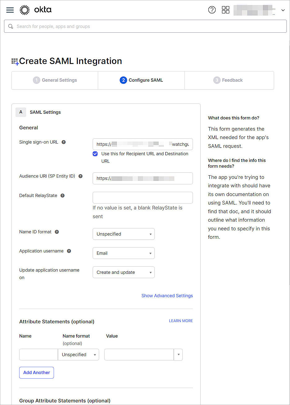 WatchGuard Account SSO Integration with Okta