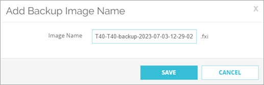 Screen shot of Add Backup Image Name dialog box.