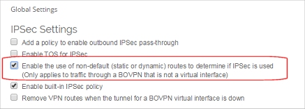 Screen shot of the Global VPN Settings page, IPSec Settings section