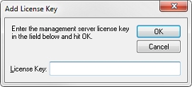 Screen shot of the Add License Key dialog box