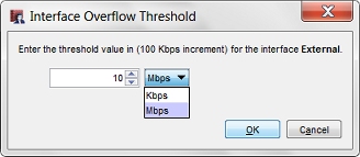 Interface Overflow Threshold dialog box.