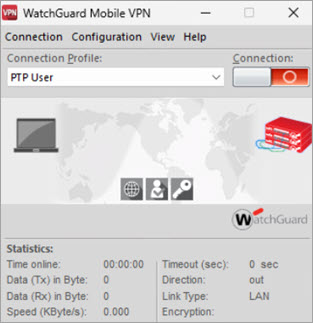 Screen shot of the WatchGuard Mobile VPN dialog box