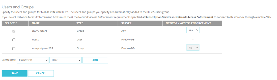 Screen shot of the Host Sensor Enforcement settings
