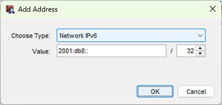 Screen shot of the Add Allowed Resource dialog box for a Network IP address
