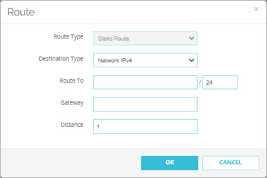 Screen shot of the Add Route dialog box