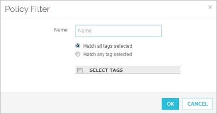 Screenshot of Policy Filter dialog box