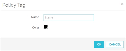 Screen shot of the New Policy Tag dialog box