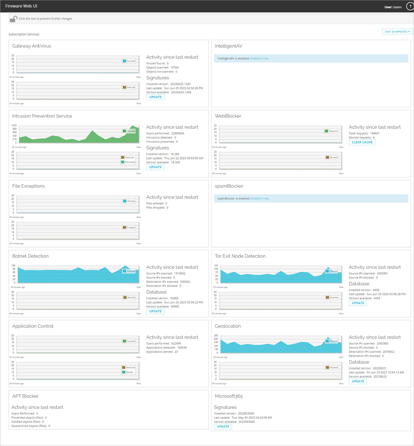 screen shot of subscription services