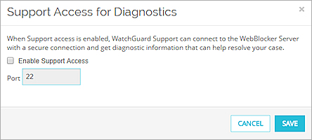 Screenshot of Support Access for Diagnostics dialog box.