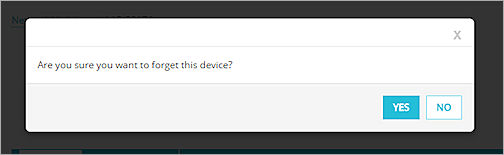 Screenshot of the Forget Device confirmation dialog box