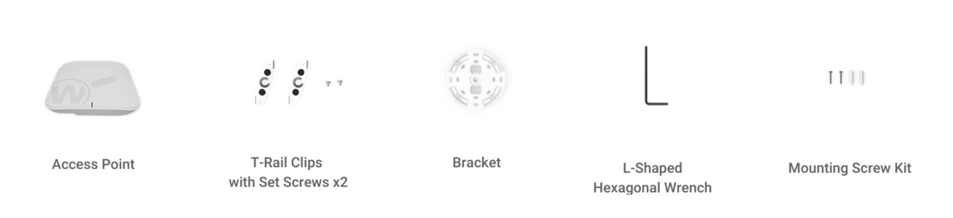 Diagram of the included access point mounting parts 