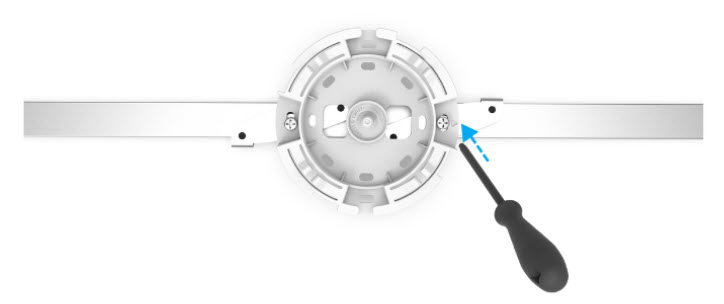 Diagram of the screw positions forthe t-rail access point mounting