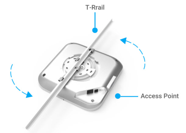Diagram of the t-rail mounting of the access point